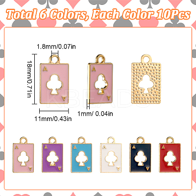 60Pcs 6 Colors Alloy Pendant ENAM-SC0003-89-1