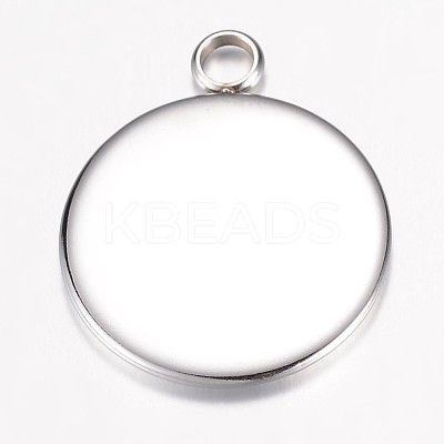 Tarnish Resistant 304 Stainless Steel Pendant Cabochon Settings X-STAS-G071-45P-1