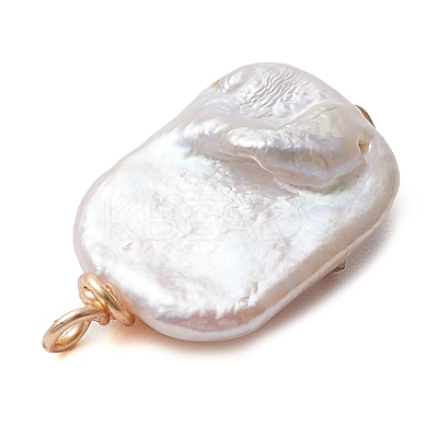 Copper Wire Wrapped Natural Baroque Keshi Pearl Pendants PALLOY-JF02799-1
