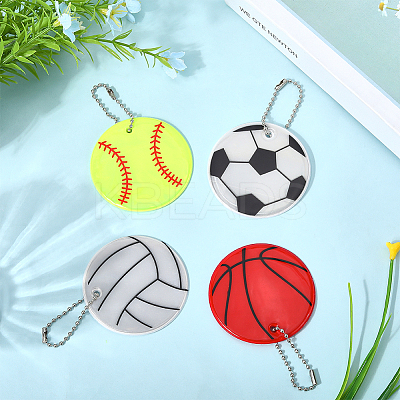 20Pcs 4 Styles PVC Sports Ball Pendant Decoration KY-SP0001-59-1