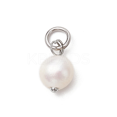 10Pcs 2 Colors Natural Cultured Freshwater Pearl Potato Charms PALLOY-JF03920-1