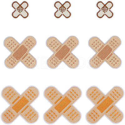 24Pcs 3 Styles Adhesive Bandage Shape Medical Theme Non-Woven Fabrics Computerized Embroidery Cloth Iron on/Sew on Patches PATC-CY0001-34-1