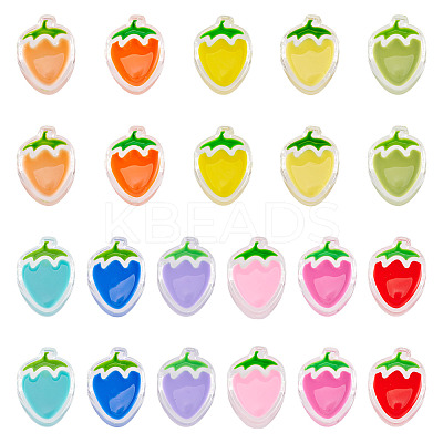 22Pcs 11 Colors Transparent Enamel Acrylic Beads TACR-TA0001-59-1