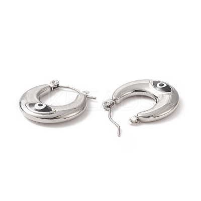 316 Stainless Steel Hoop Earrings LS-EJEW-I282-01B-01P-1