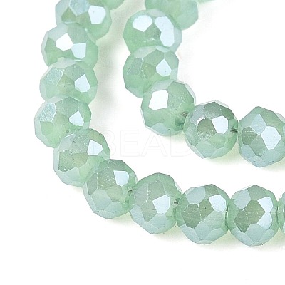 Electroplate Imitation Jade Glass Beads Strands EGLA-J025-F08-1