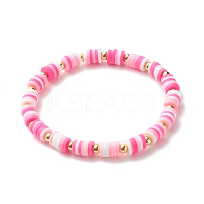 Handmade Polymer Clay Heishi Beads Stretch Bracelets Set BJEW-JB07406-03-1