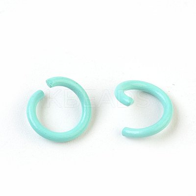 Spray Painted Iron Open Jump Rings IFIN-F149-F17-1