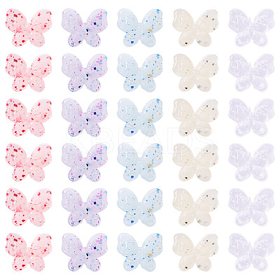 50Pcs 5 Colors Marbled Stone Style Opaque Acrylic Beads OACR-TA0003-64-1
