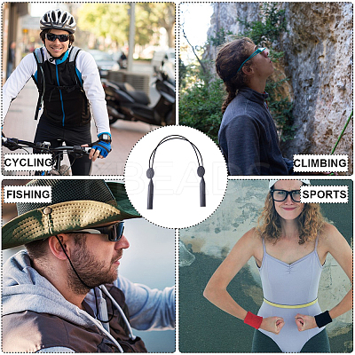 4Pcs 2 Styles Silicone Adjustable No Tail Glasses Neck Strap AJEW-GF0007-53-1
