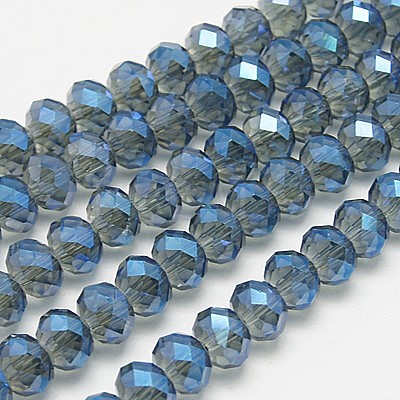 Electroplate Glass Beads Strands EGLA-D020-8x5mm-M2-1