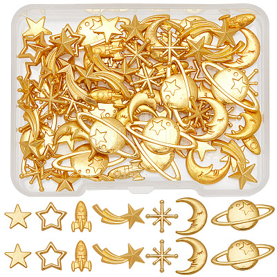 Cosmic Theme Zinc Alloy Cabochons FIND-SC0011-74B-1