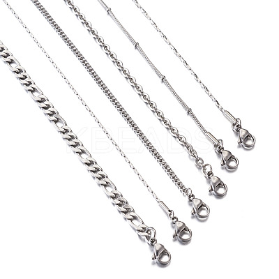 304 Stainless Steel Chain Necklace NJEW-TA0001-10P-1