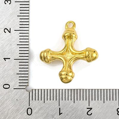 Synthetic Turquoise & 304 Stainless Steel Cross Pendants LS-STAS-H221-01G-03-1