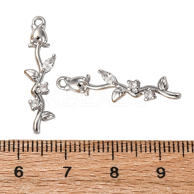 Brass Micro Pave Clear Cubic Zirconia Pendants KK-Z112-43P-1