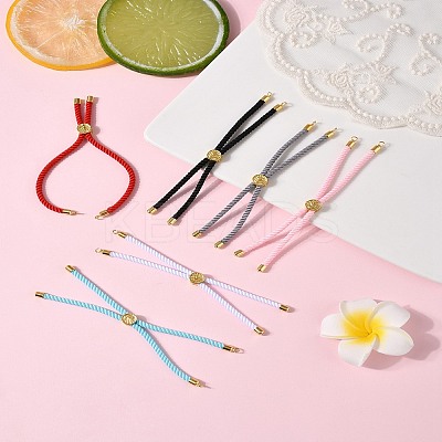 6Pcs 6 Colors Nylon Cords Bracelet Makings Fit for Connector Charms AJEW-FS0001-38-1