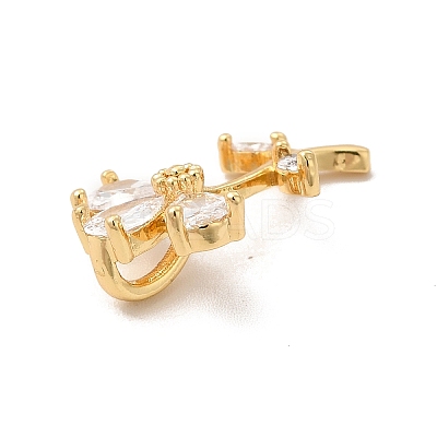 Rack Plating Brass Micro Pave  Cubic Zirconia Pendants KK-B068-23G-1