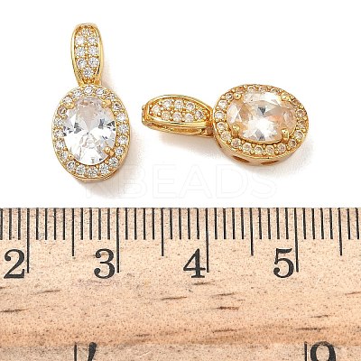 Brass Micro Pave Clear Cubic Zirconia Pendants KK-H526-16G-1