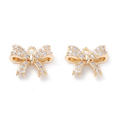 Rack Plating Brass Micro Pave Cubic Zirconia Charms ZIRC-C026-02LG-1