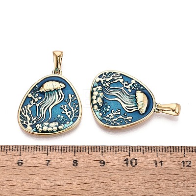 304 Stainless Steel & Enamel Pendants STAS-T072-72A-G-1