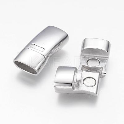 Tarnish Resistant 304 Stainless Steel Magnetic Clasps with Glue-in Ends STAS-G143-83B-1