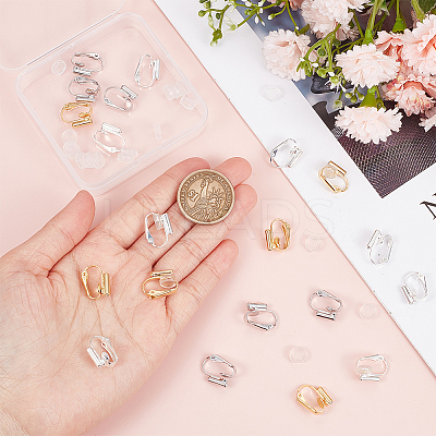 24Pcs 3 Colors Brass Clip-on Earring Converters Findings KK-SP0001-15-1