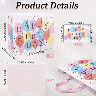 1 Set Paper Tote Bags with Handles CARB-SP0001-01G-1