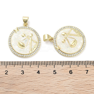 Brass Micro Pave Clear Cubic Zirconia Pendants KK-L213-010G-12-1