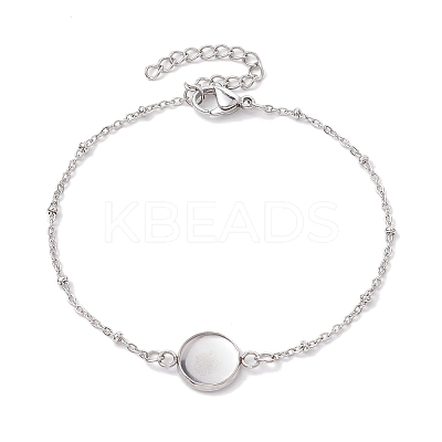 2Pcs 2 Colors 304 Stainless Steel Satellite Chain Bracelet Makings BJEW-JB10587-1