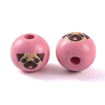 Wood European Beads WOOD-G021-01F-1