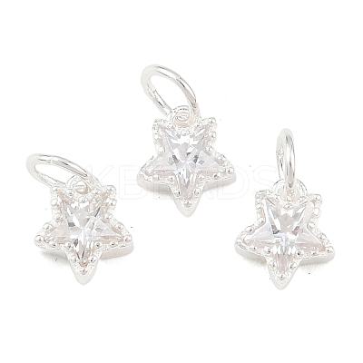 925 Sterling Silver Pave Clear Cubic Zirconia Charms STER-A049-08B-S-1