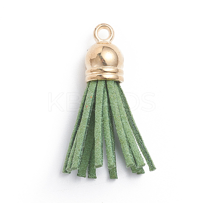 Faux Suede Cord Tassels Pendant Decorations HJEW-WH0006-18A-1