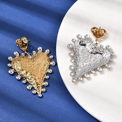 Two Tone 304 Stainless Steel Dangle Stud Earrings EJEW-K296-08B-GP-1