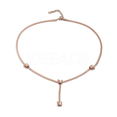 Ion Plating(IP) 304 Stainless Steel Snake Chain Necklaces NJEW-G081-13RG-1