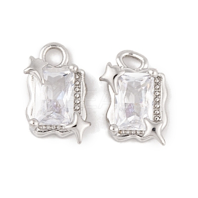 Brass Micro Pave Clear Cubic Zirconia Pendants LS-KK-L212-02P-1