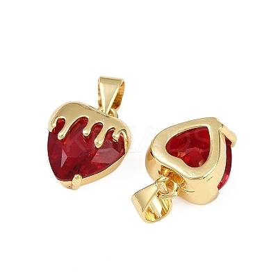 Brass Glass Charms KK-C095-04G-1