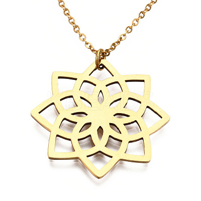 201 Stainless Steel Pendant Necklaces NJEW-T009-JN064-2-45-1