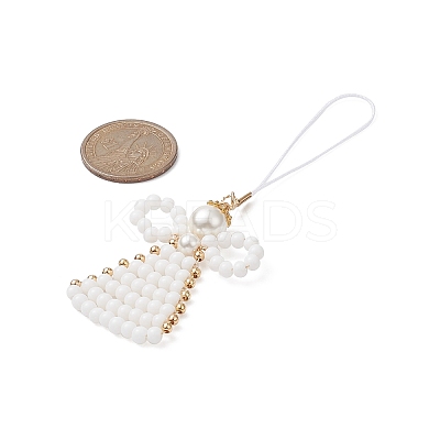 Christmas Glass Seed Beaded Pendant Decorations HJEW-TA00013-04-1
