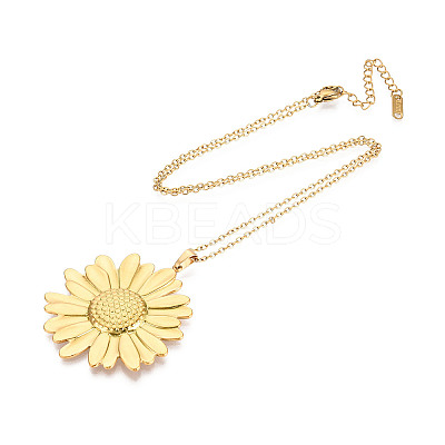 304 Stainless Steel Pendant Necklaces NJEW-T018-12G-1