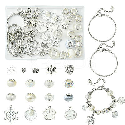 DIY Brass & Alloy European Style Bracelets Making Kits DIY-FS0007-22-1