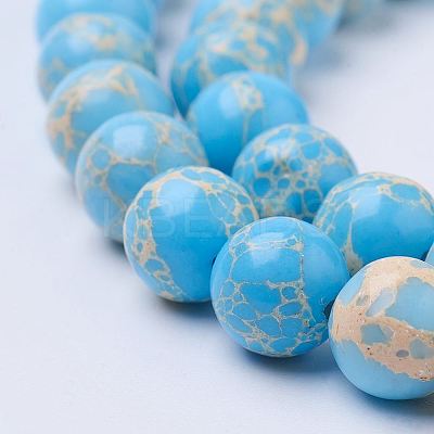 Synthetic Regalite/Imperial Jasper/Sea Sediment Jasper Bead Strands G-P284-02-8mm-1