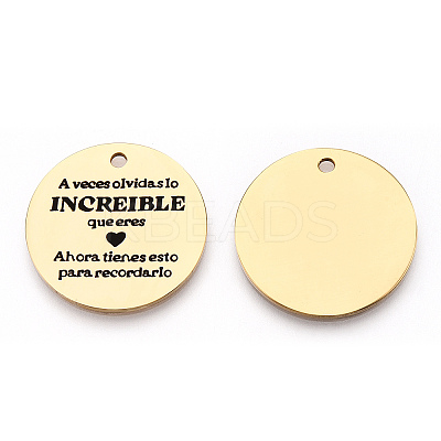 201 Stainless Steel Pendants STAS-T064-37G-5-1