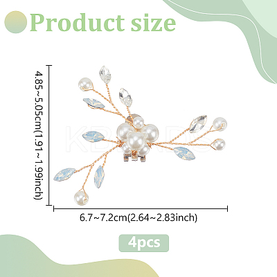 4Pcs Flower Plastic Imitation Pearl Shoe Decorations FIND-MA0001-01-1