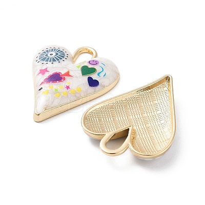 Rack Plating Alloy Enamel Pendants X-FIND-C050-09G-1