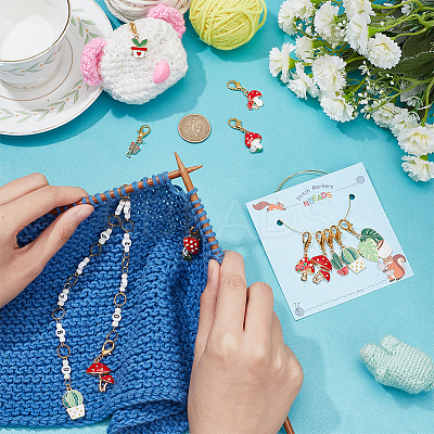 Knitting Row Counter Chains & Locking Stitch Markers Kits HJEW-AB00517-1