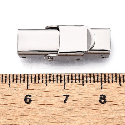 Non-Tarnish Smooth Surface 201 Stainless Steel Watch Band Clasps X-STAS-R063-64-1