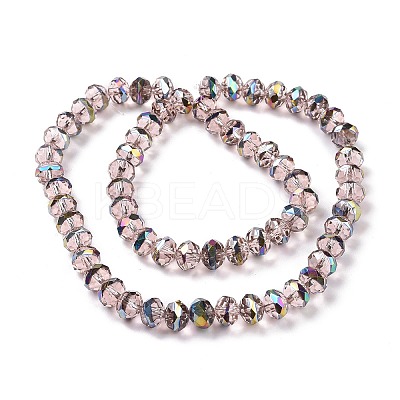 Transparent Electroplate Glass Beads Strands GLAA-F122-02B-1