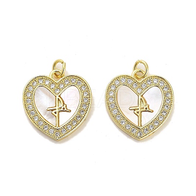 Brass Micro Pave Clear Cubic Zirconia Pendants KK-K365-04E-G-1
