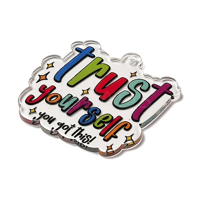 Transparent Printed Acrylic Pendants LS-OACR-E043-10D-1