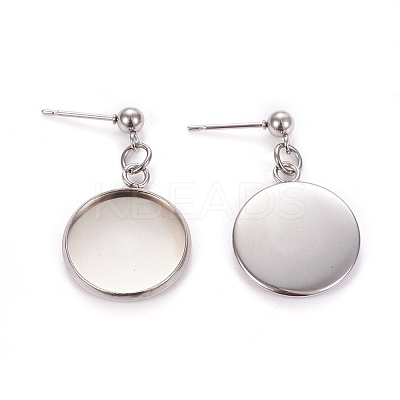 Tarnish Resistant 304 Stainless Steel Stud Earring Settings LS-STAS-L226-019E-P-1