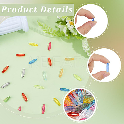 160Pcs 10 Colors Transparent Acrylic Beads TACR-SC0002-75-1